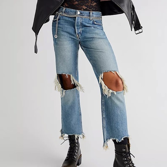 Free People Frayed Jeans - Picture 3 of 6
